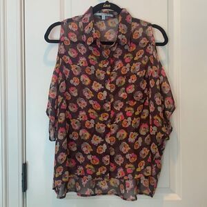 Collective Concepts cold shoulder floral blouse